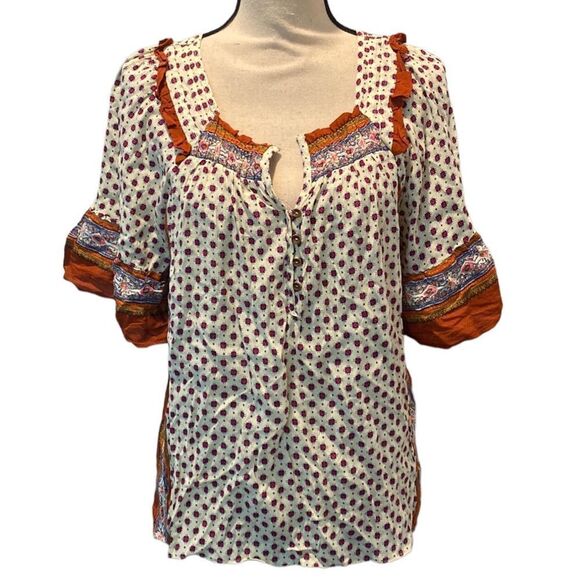 NWT Anthropologie Maeve Short Sleeve Top Size L - Picture 1 of 12